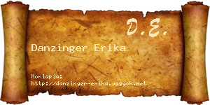 Danzinger Erika névjegykártya